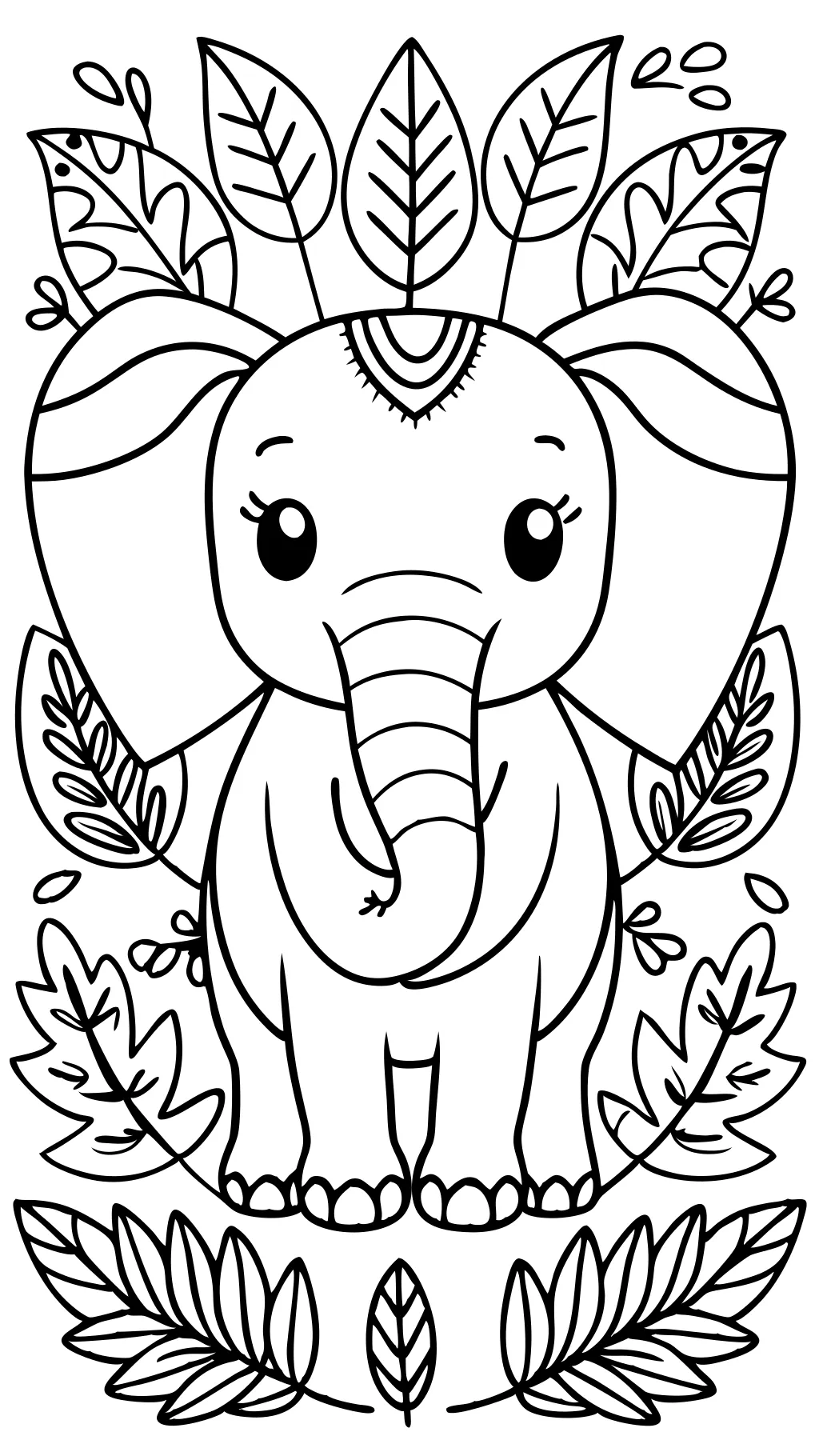 coloring page of elephant